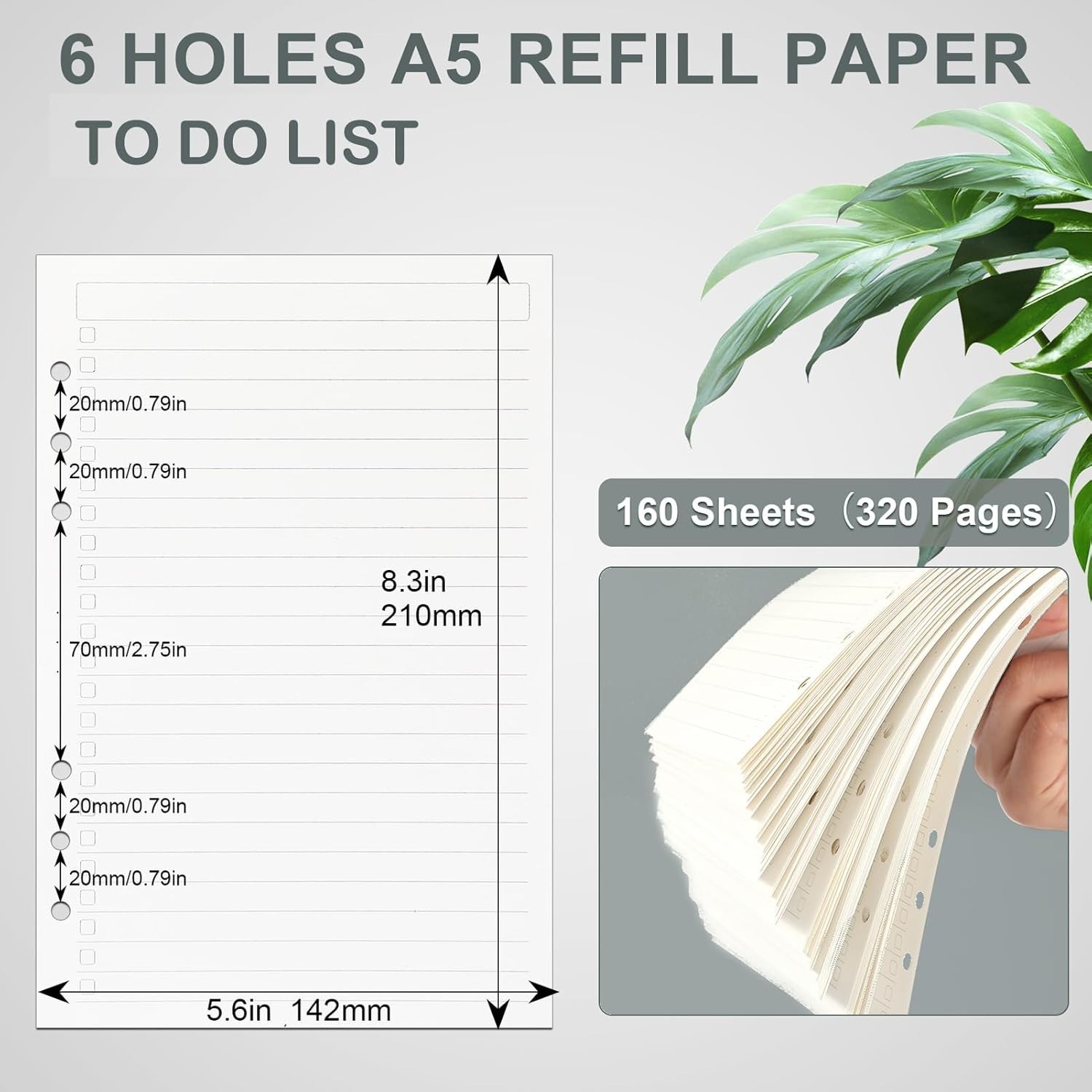 Flexible A5 Daily Planner Sheets – 160 Loose Leaf Inserts for Goal Setting