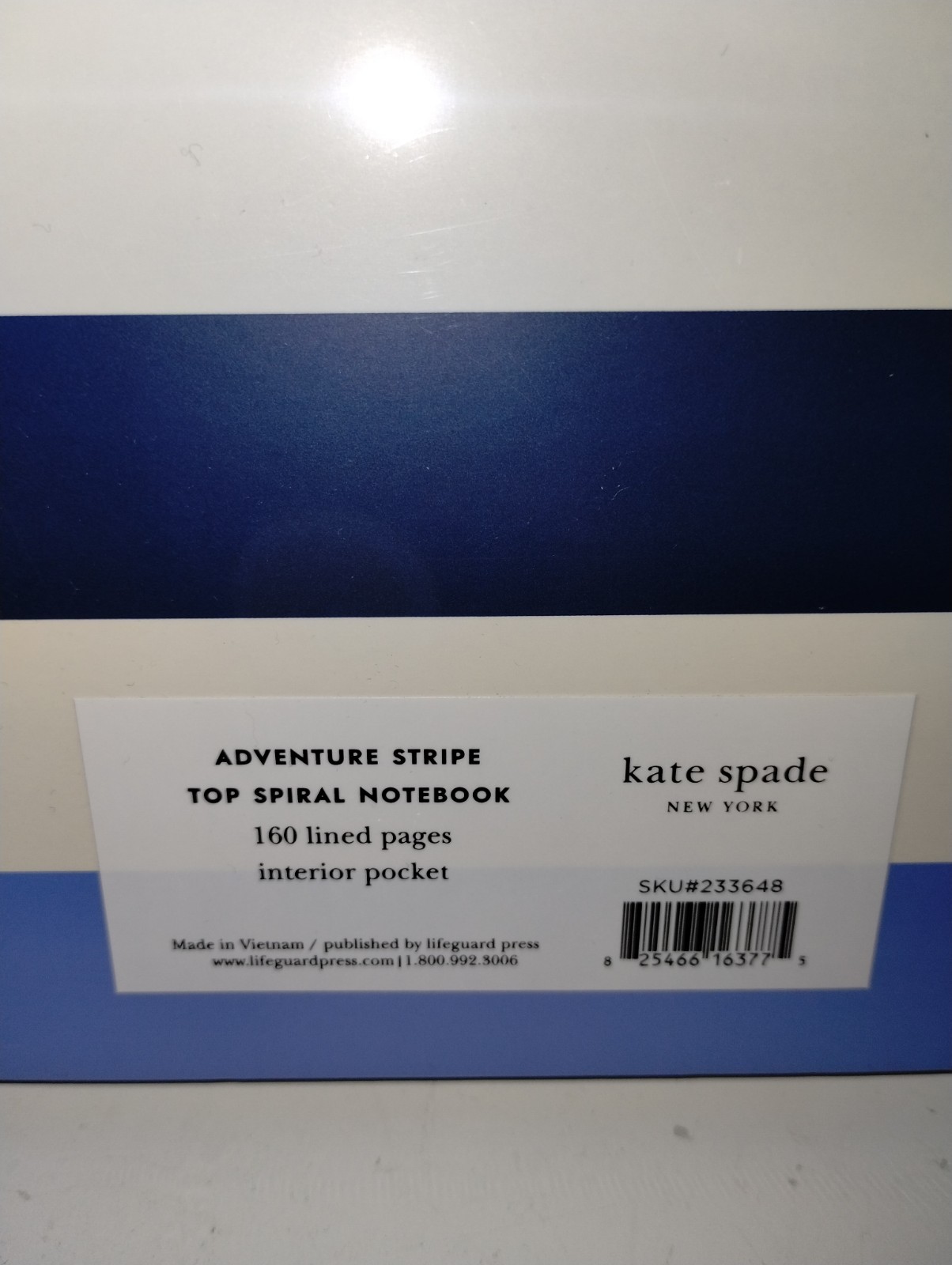 NEW Kate Spade New York 12×8 Top Spiral Notebook Multi-color Striped New/Sealed