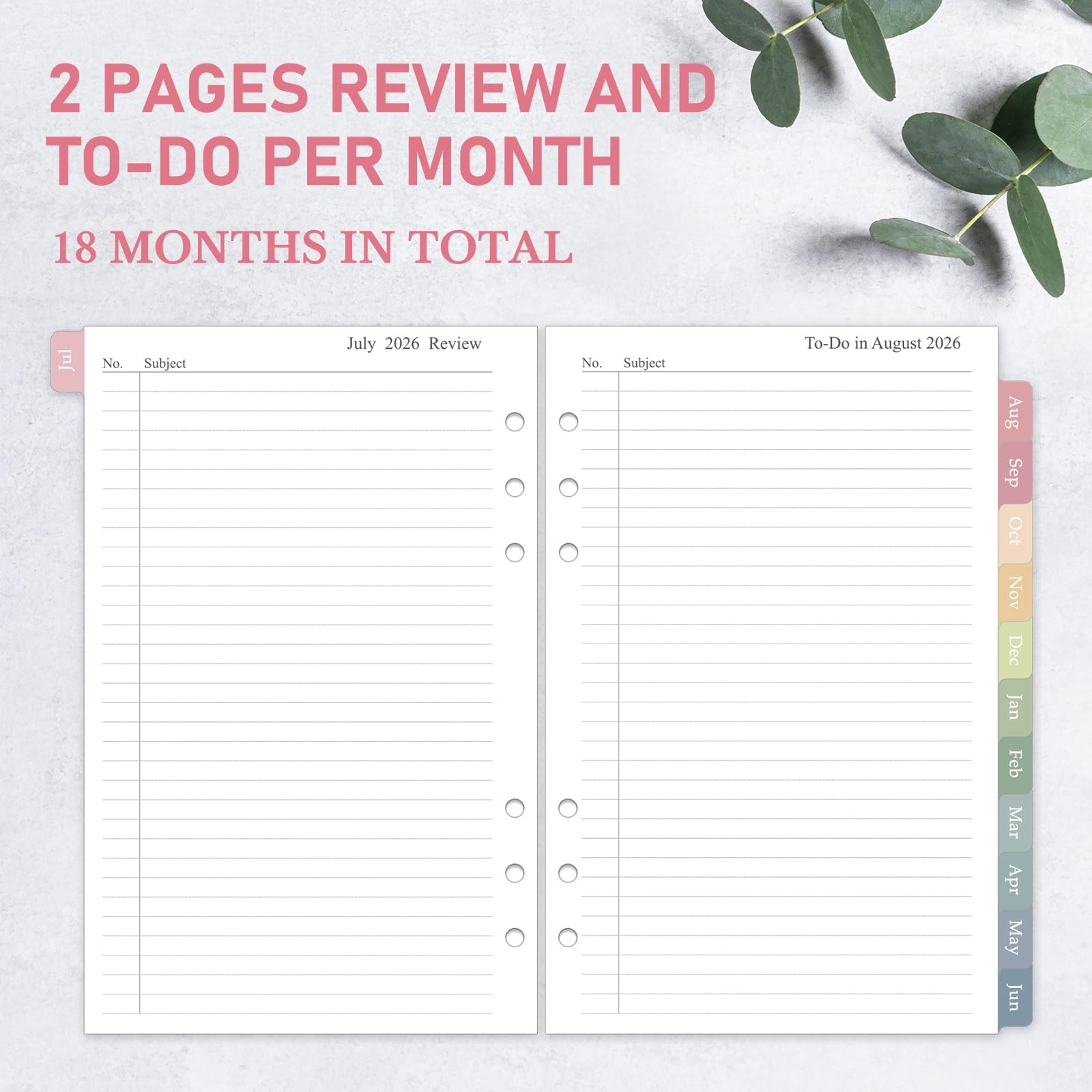 2026-2027 Monthly Planner Refill, Jul. 2026 – Dec. 2027, A5 Medium Planner In…