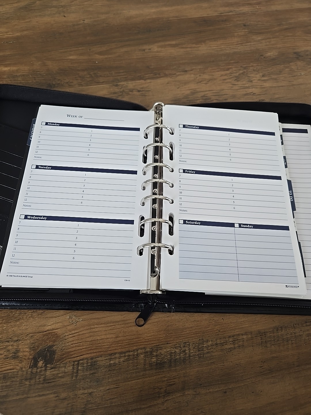 1996 AT-A-GLANCE Organizing System Faux Leather Black NEW (READ) w/Inserts 8X10