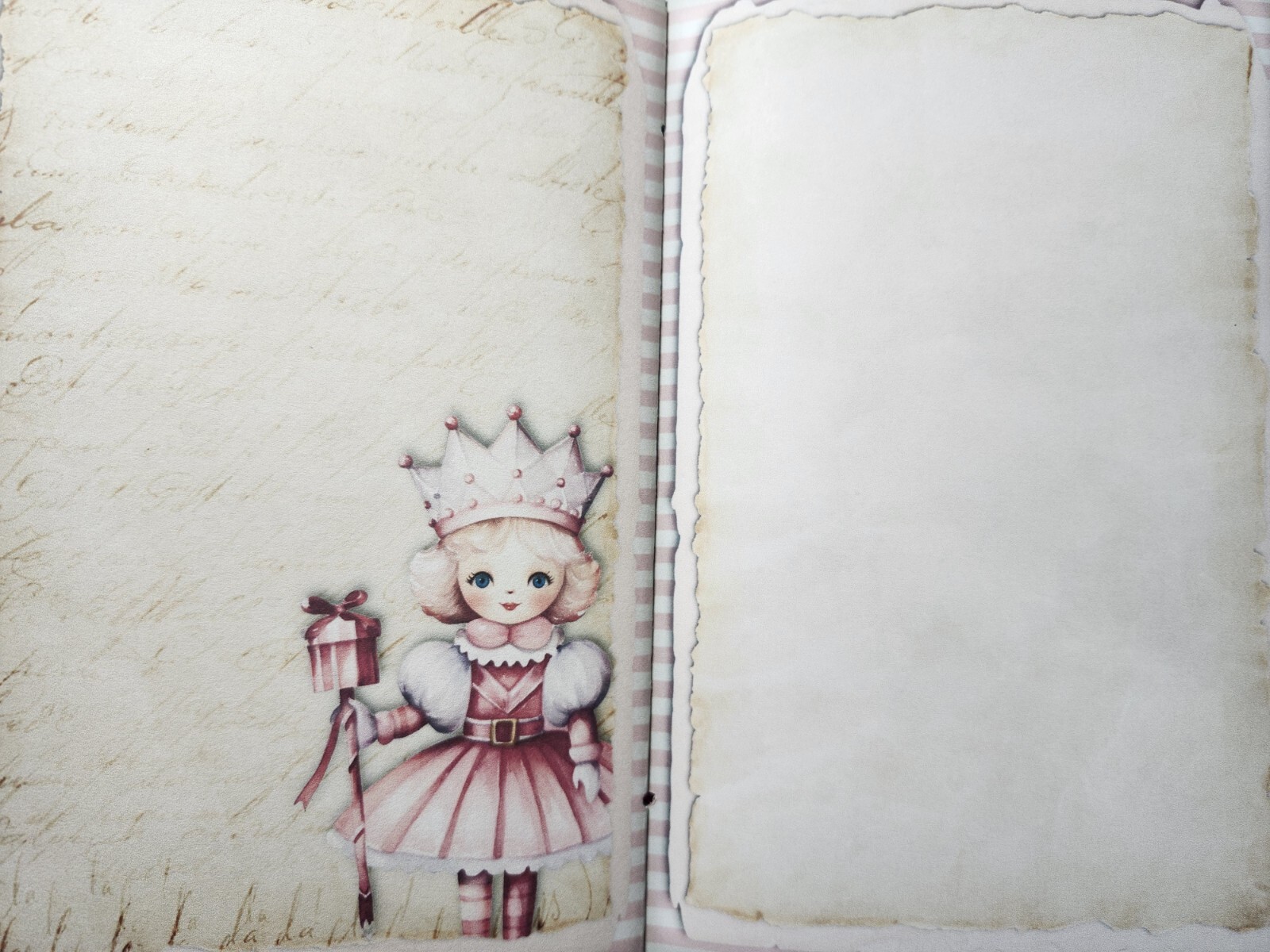 Junk Journal Booklet “PINK CHRISTMAS” Christmas Pink Holiday LG 9X6 40pgs