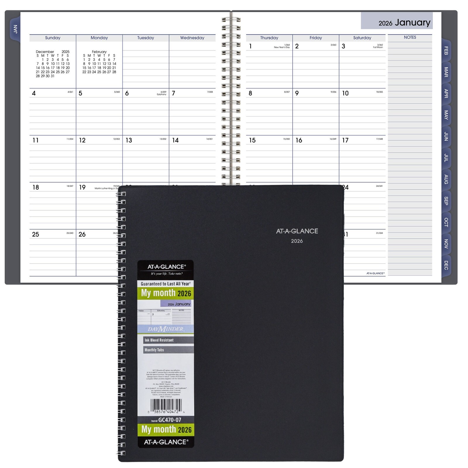 2026 At-A-Glance DayMinder GC470-07 Monthly Planner, 8-1/2 x 11″