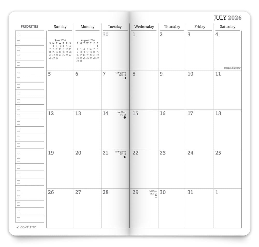 Viewpoint Black | 2026-2027 3.5 X 6.5 Inch Two Year Monthly Pocket Planner Calen