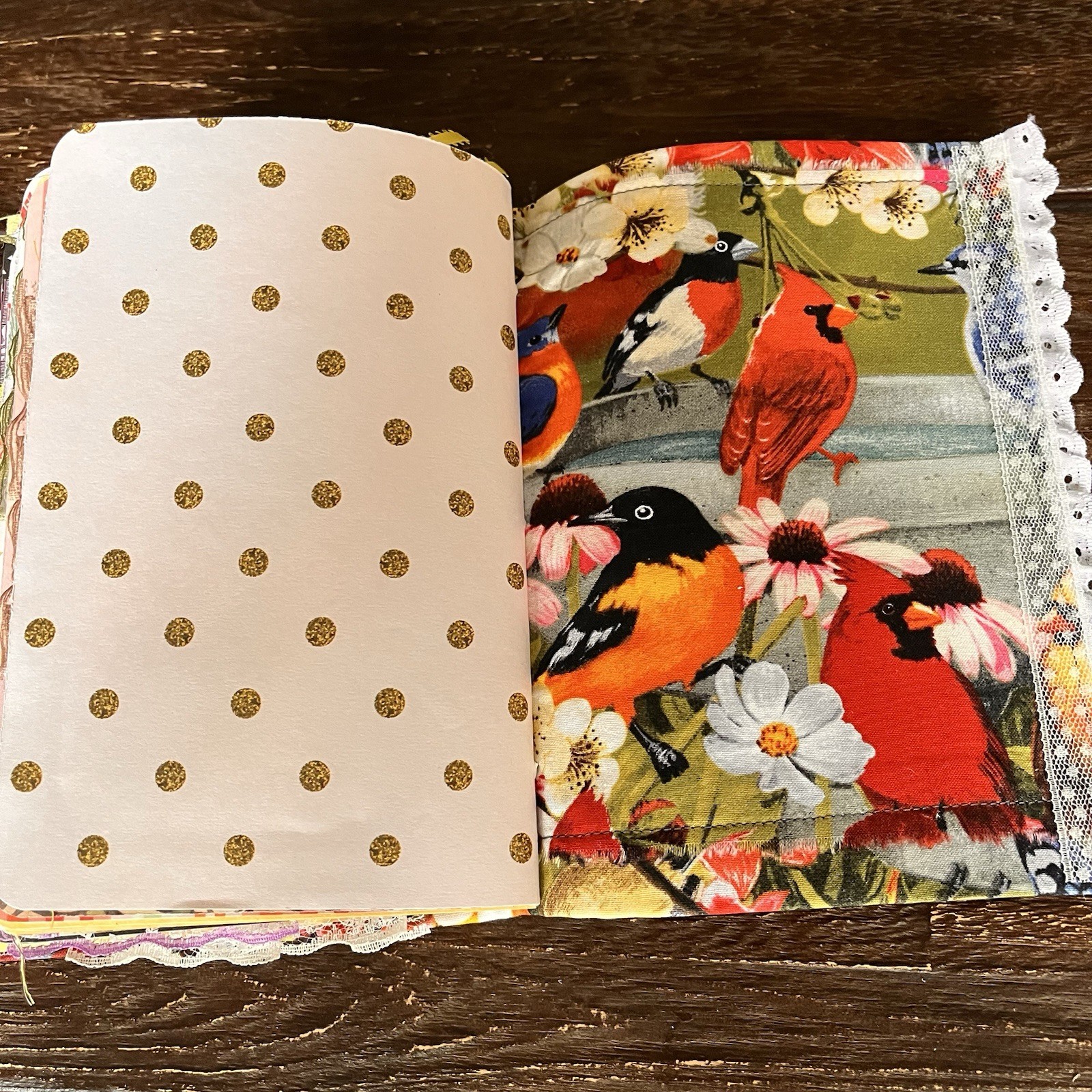 Bird Themed Junk Journal 3 Signatures Softcover Decorated Floral Colorful