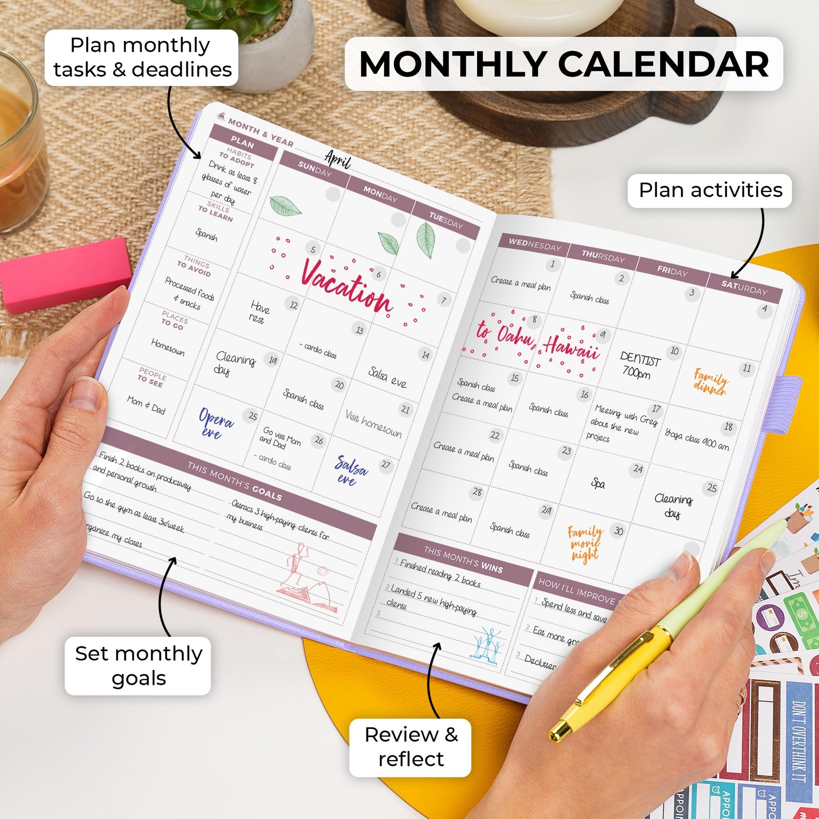 Clever Fox Planner 2nd Edition – A5 (5.8” x 8.3”) Lay-Flat, Lavender