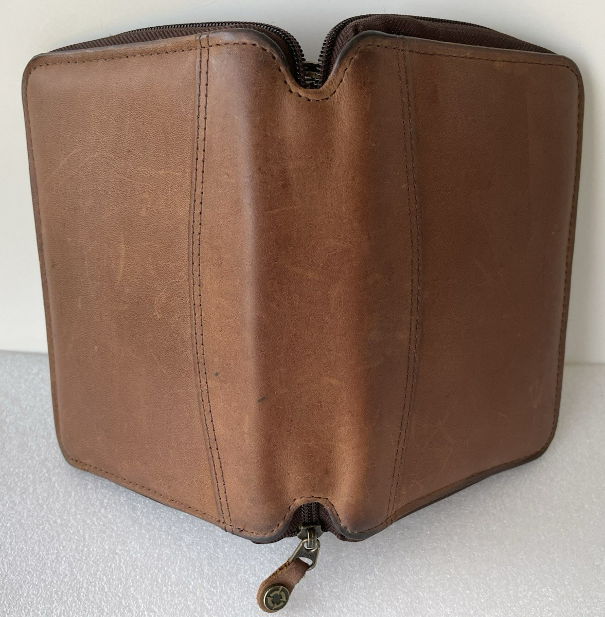 Vtg.1996 ~ Franklin Covey Space Maker ~6 Ring Binder/Planner Brown Leather ~ USA