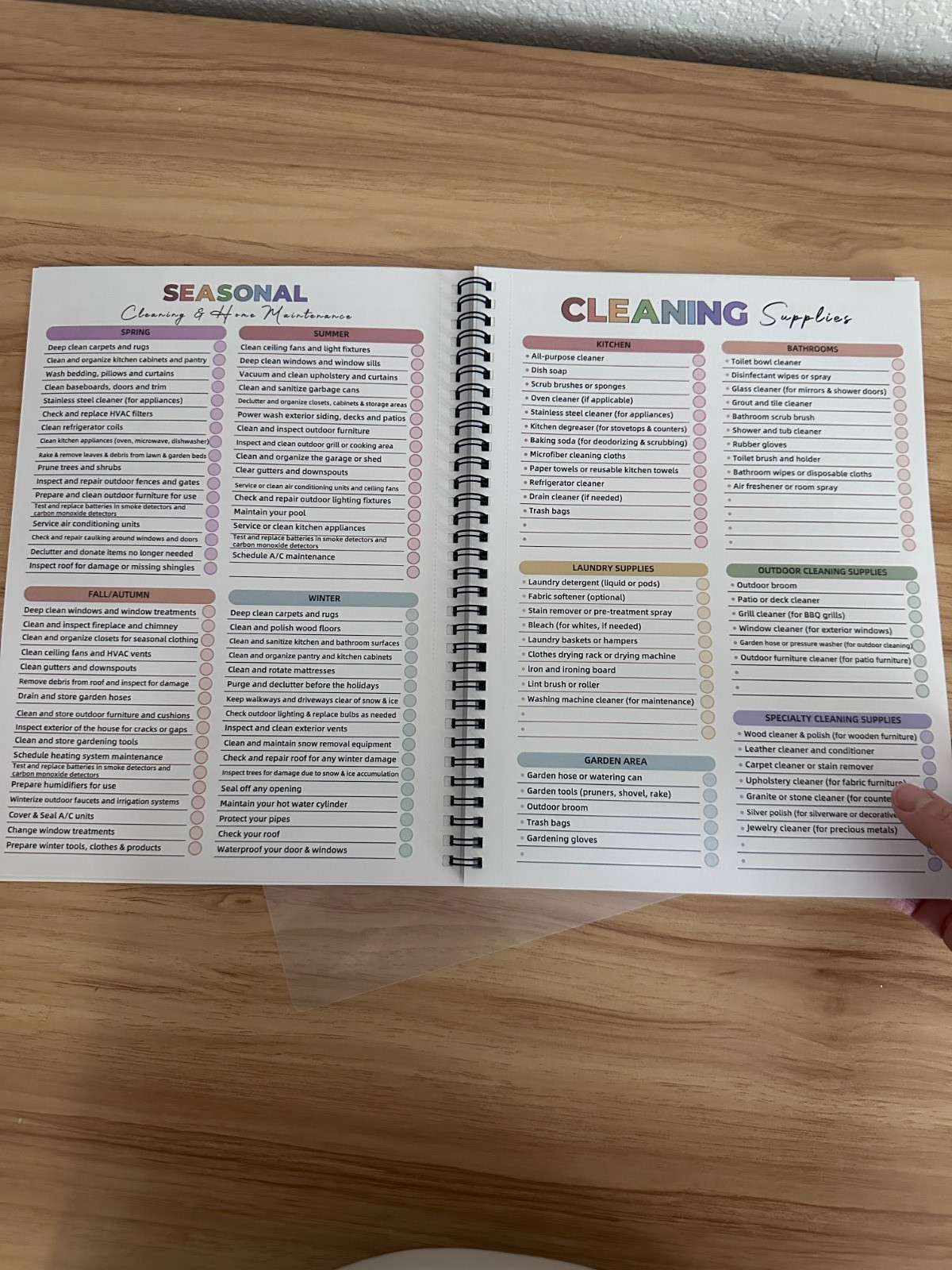 ADHD Spiraled Cleaning Planner Reusable Open Box