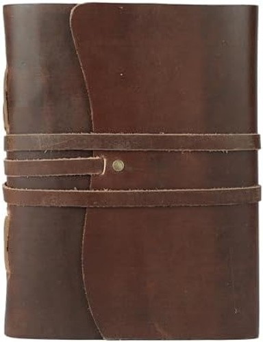 KomalC Dark Tan Leather Journal 8×6 | Handmade Vintage Notebook with Unlined …