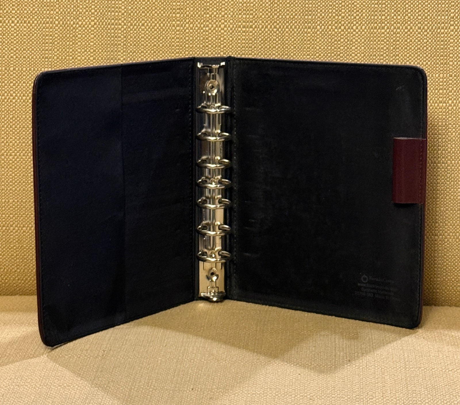 Franklin Covey Classic 7 Ring Planner Binder Organizer Burgundy Faux Leather