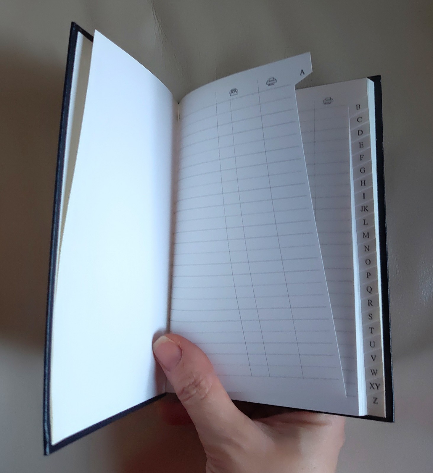 925 marked Sterling Silver Vintage Leather Phone Address Book A- Z Italy