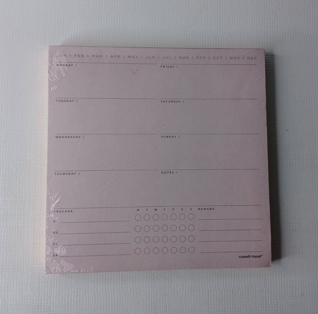 Russell + Hazel 7″ Square Weekly Planning Planner Refill Pad Rose Gold Gilt Edge