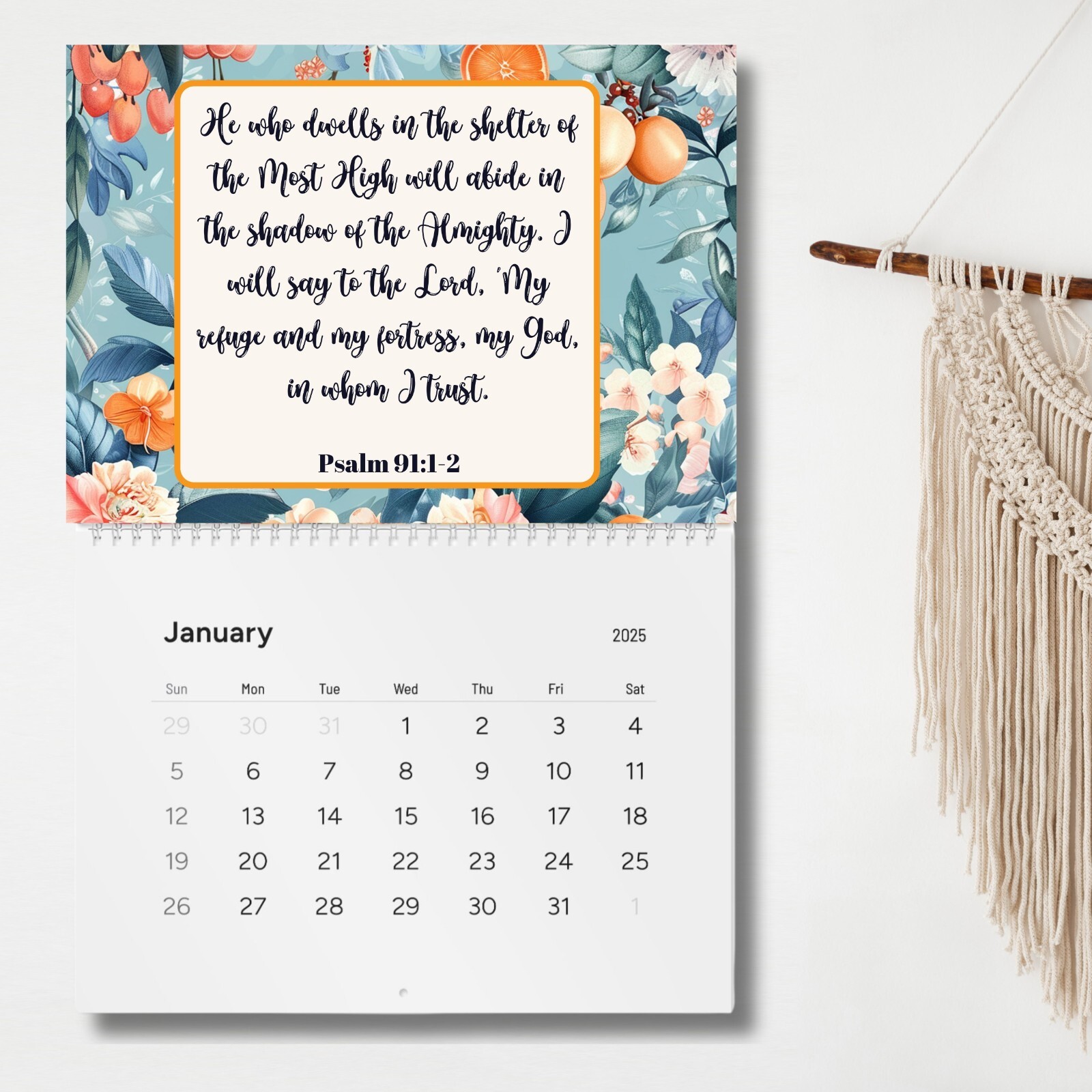 Psalms 2026 Wall Calendar 12 Month 11″ X 8.2″ Bible Verse Wall Calendar