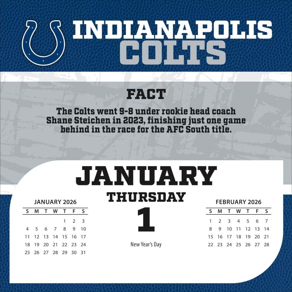 TURNER SPORTS Indianapolis Colts 2026 Box Calendar (26998053041) Small, 2026