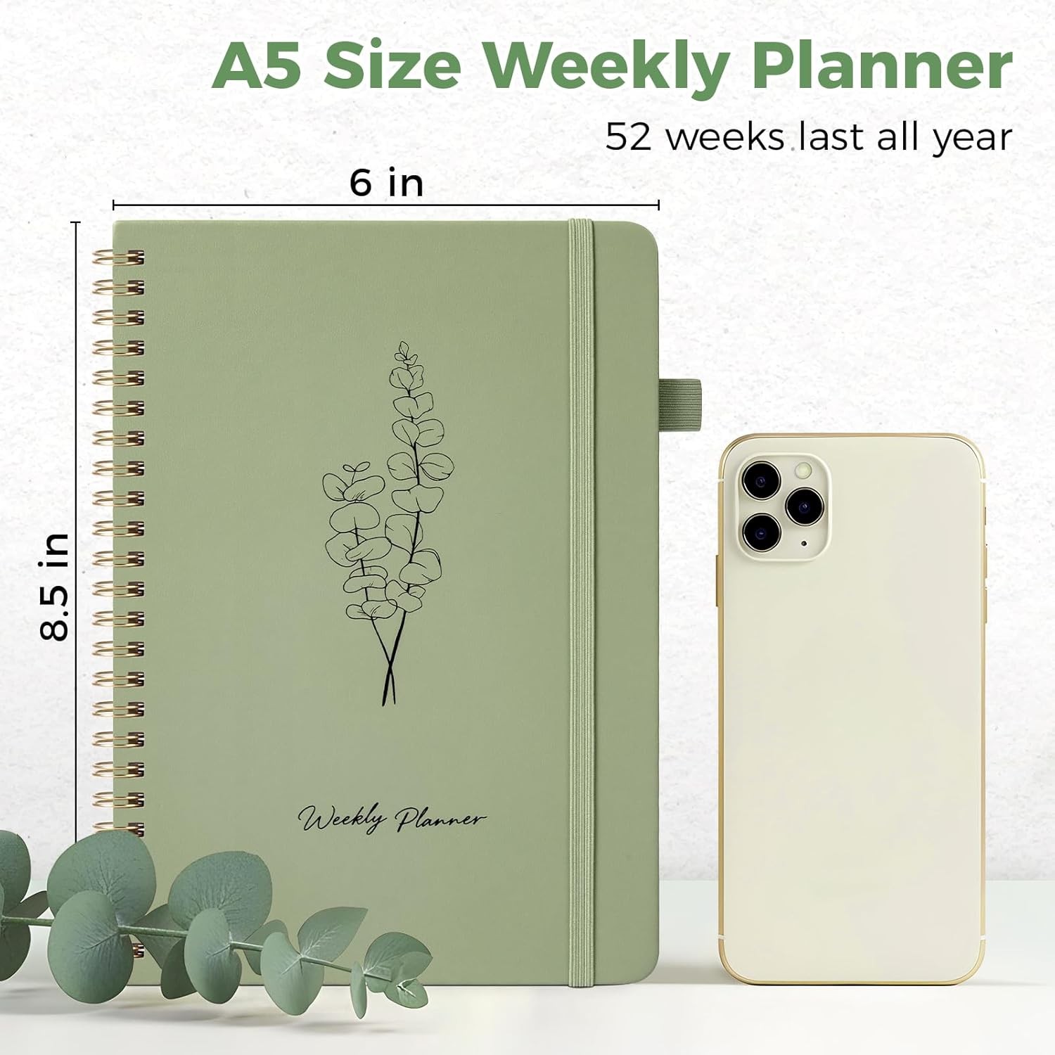 Oucaru Undated Weekly Planner, A5 To Do List Notebook with Goal & Habit Tracker