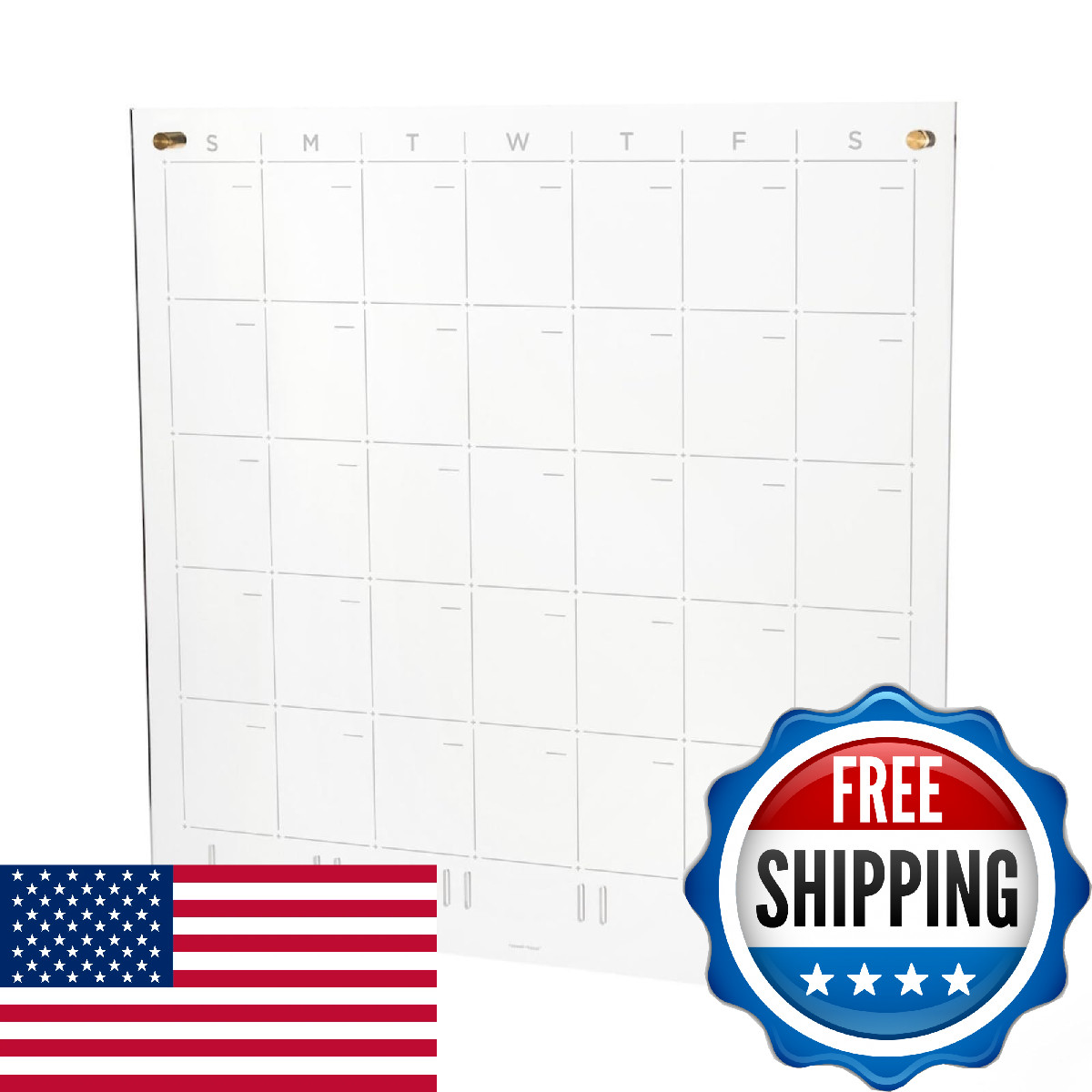 Russell+Hazel Russellhazel Acrylic Monthly Wall Calendar Clear And Gold-Tone