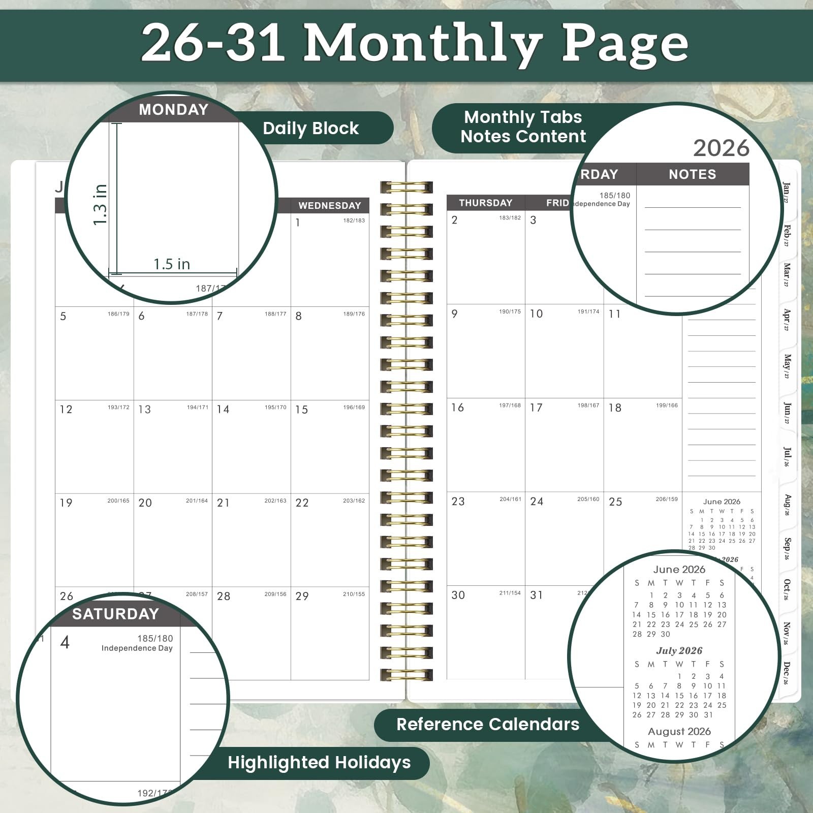 5-Year Monthly Planner 2026-2031, 60-Month Calendar, 6.4″x8.5″, Notes & Pocket