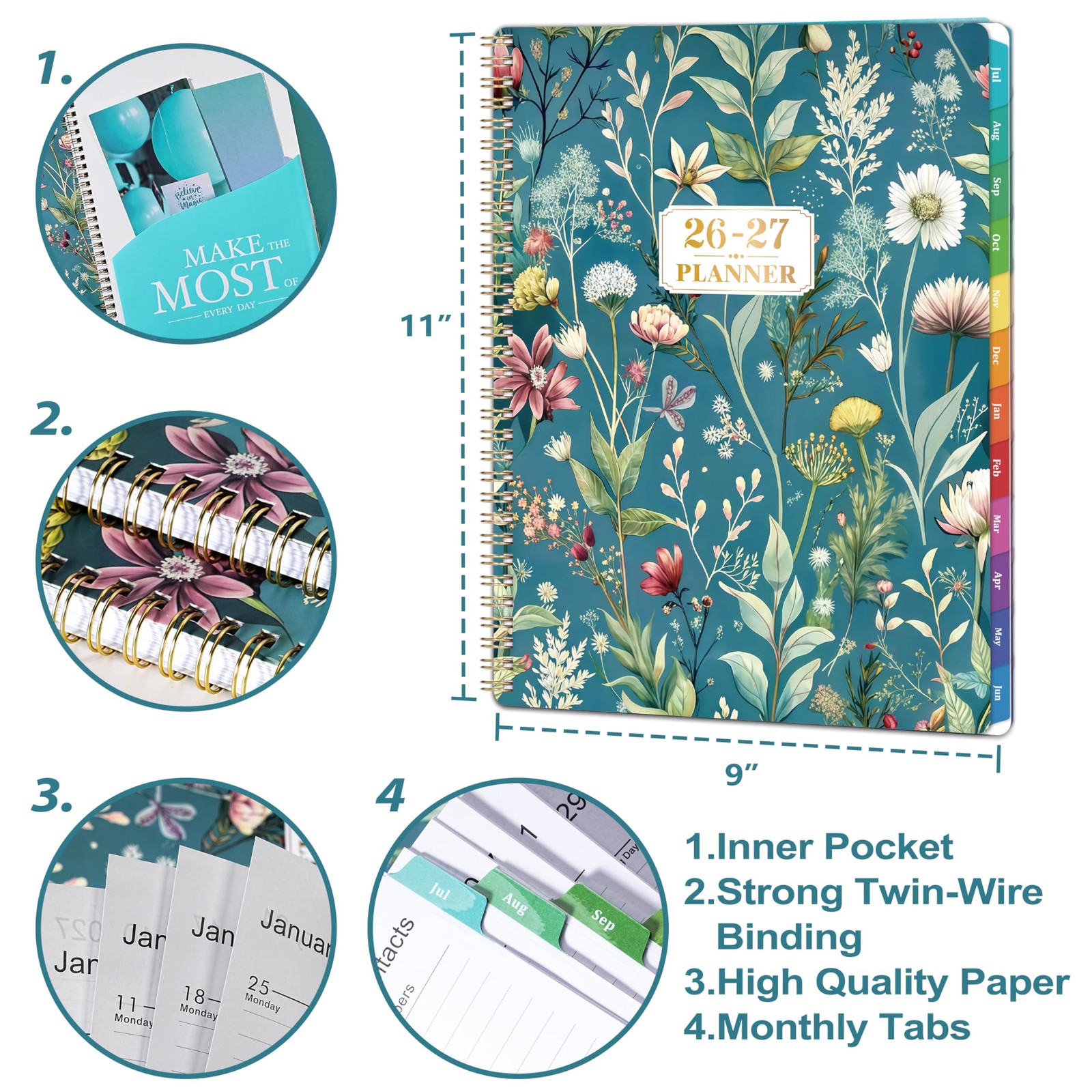Planner 2026-2027 – Academic 2026-2027, from 9 X 11 inches, colorful