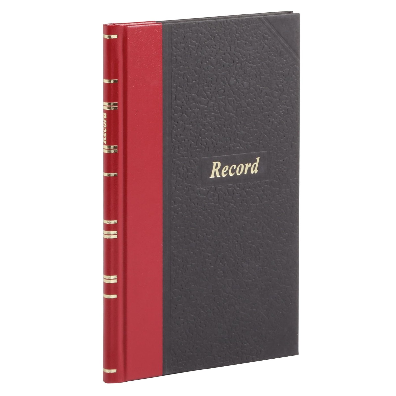 Record Account Book 5.25×7.875in 144 Pages Black Red Office Ledger Book