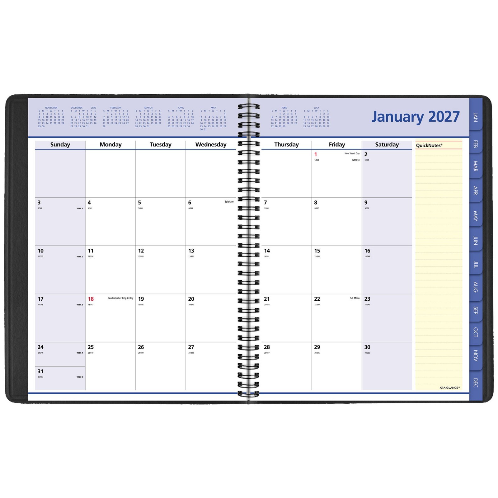 2026 At-A-Glance 76-06-05 QuickNotes Monthly Planner, 8-1/4 x 11″