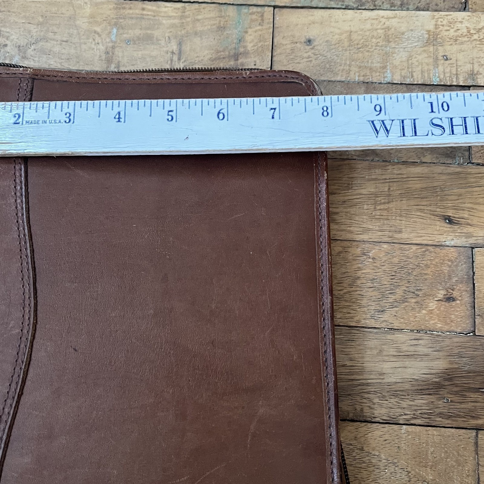 Vintage Day-Timer Genuine Leather Planner 7 Ring Organizer W/Zipper