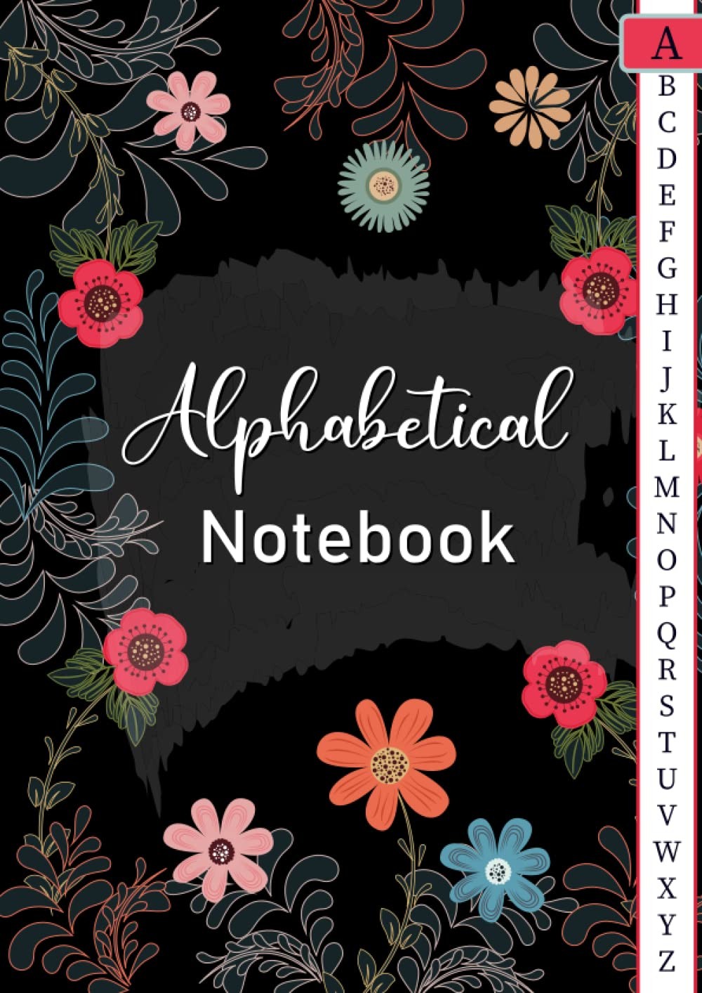 A4 Alphabetical Notebook 105 Pages, 4 Per Letter, Lined Organizer Journal