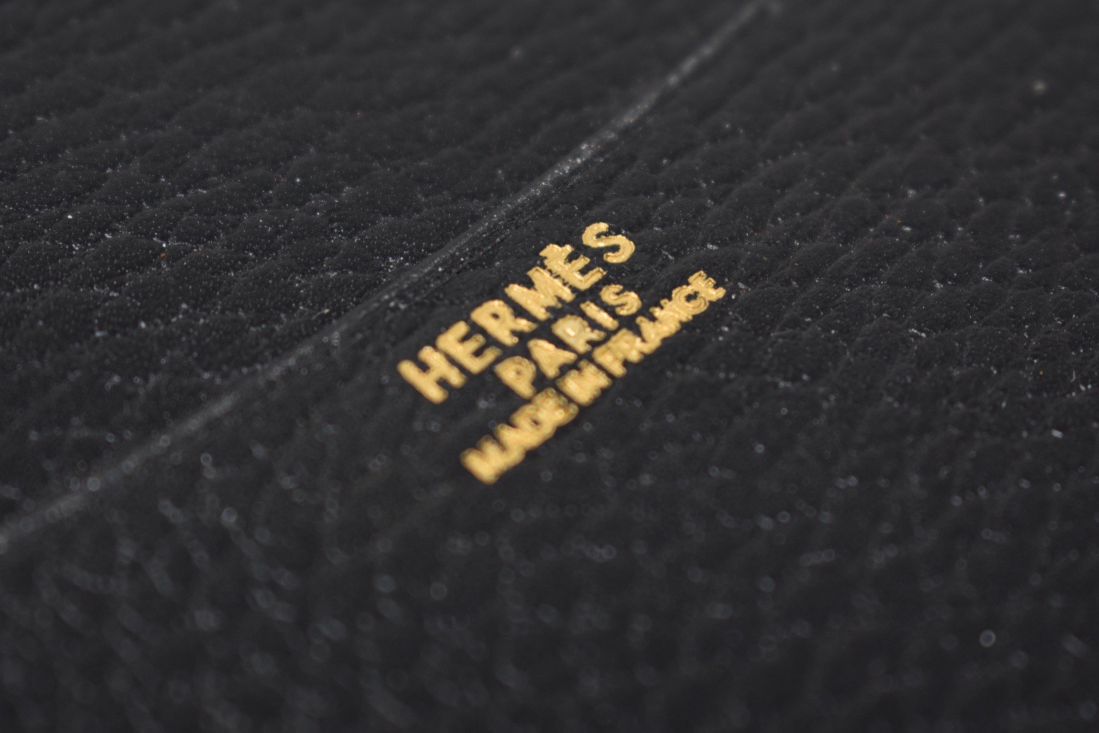 Hermes Vintage Black Calf Skin Leather Notebook/Agenda Holder