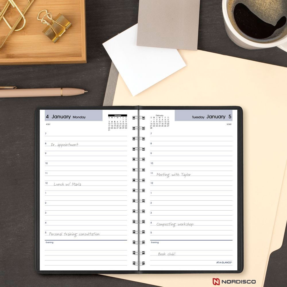 2026 At-A-Glance DayMinder SK44-00 Daily Appointment Book, 5 x 8″