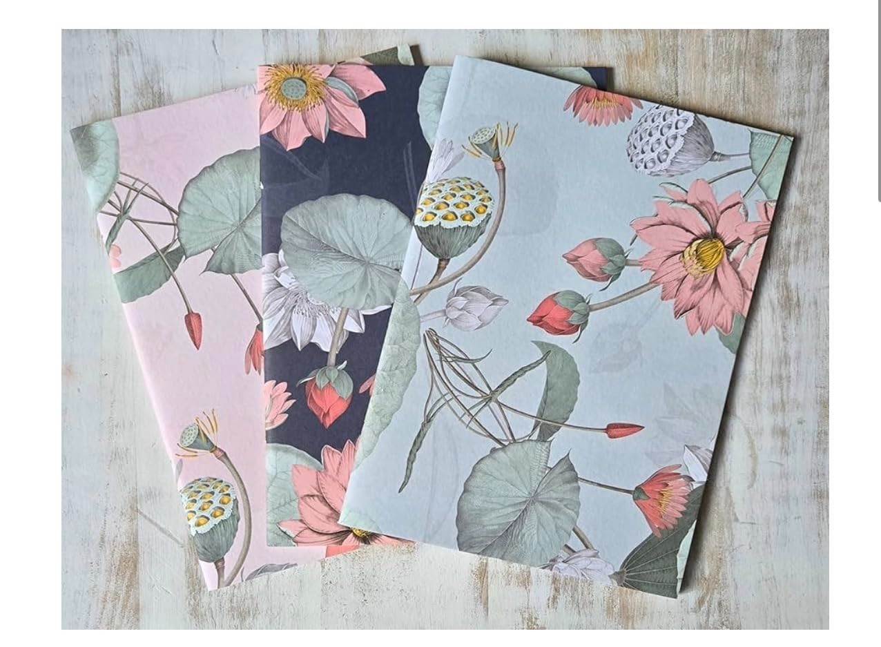 NEW! SET Alfabet Journals Handmade Italy Floral Design NOT LINED 48 PAGES