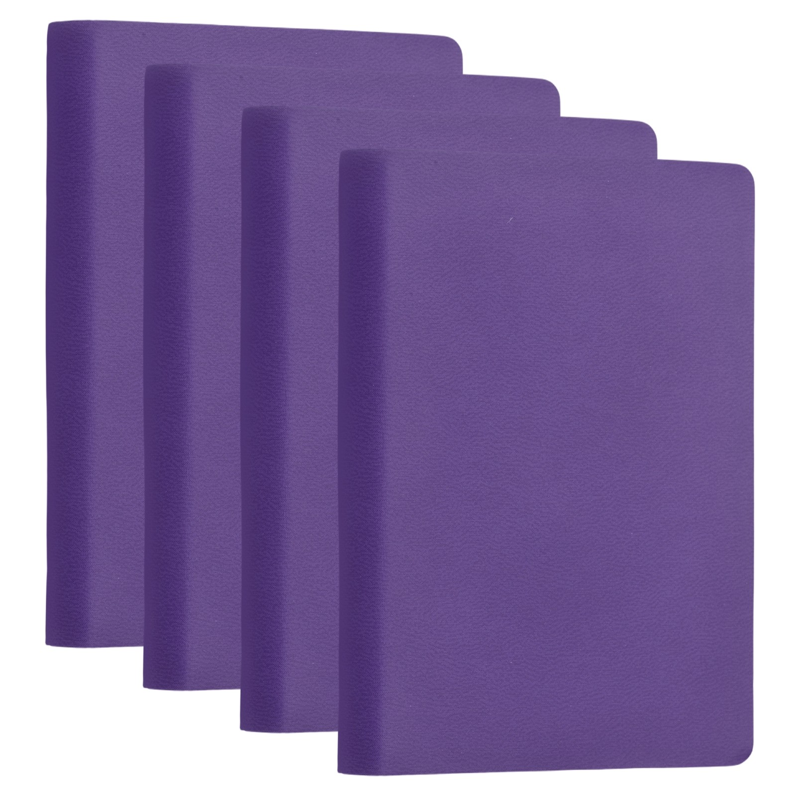 4 Pcs Leather Pocket Notebook, 4 x 3″ A7 Hardcover Small Mini Notebooks, Purple