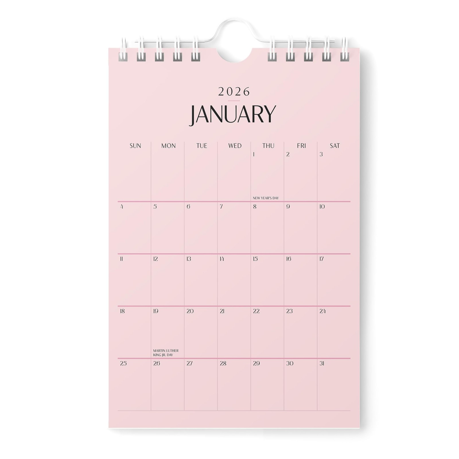 Karto Small Wall Calendar 2026 – Vertical 6×9 inch January 2026 Small, Pink