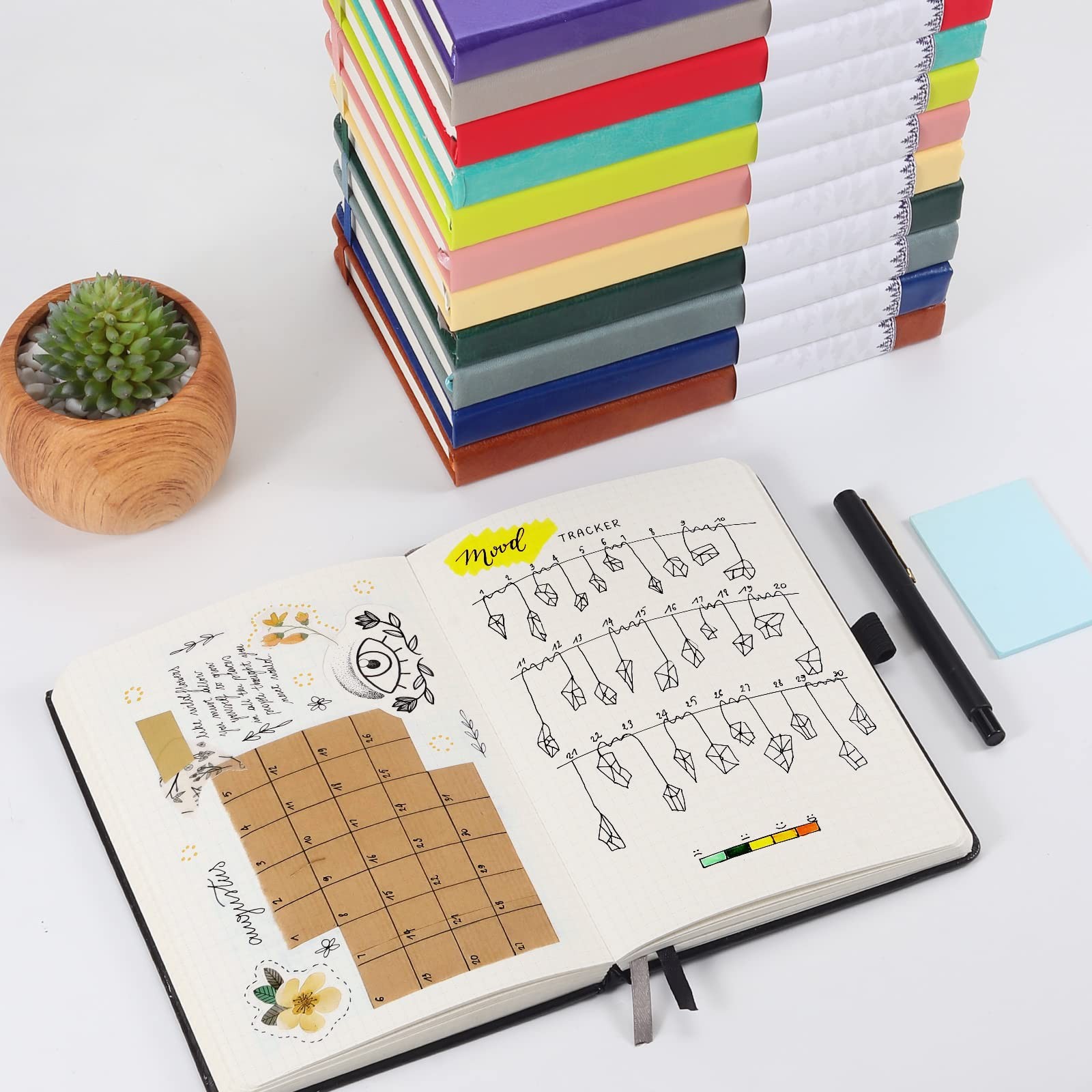 BLUMOST Graph Paper Notebook with 280 Pages,A5 Grid A5-Graph, Gray Blue
