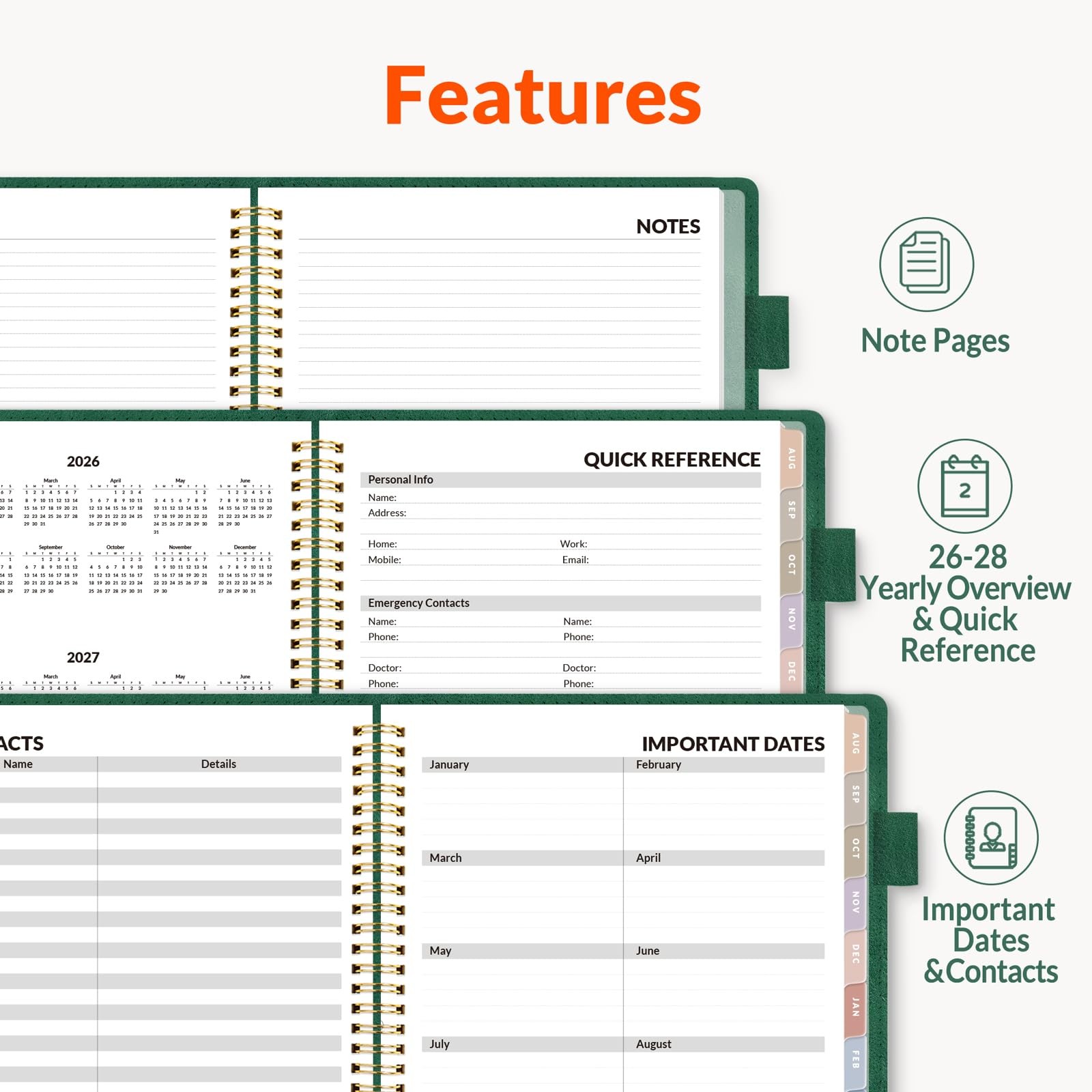 SUNEE 2026-2027 Weekly & Monthly Planner 6.4″x8.5″ – 12 Month (July 2026 – Ju…