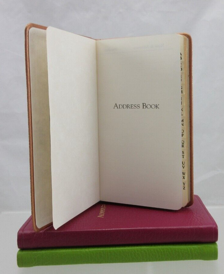 Address Book Pocket Size 3×5″ Soft Leather Cover Graphic Image List$40 Rose Gold