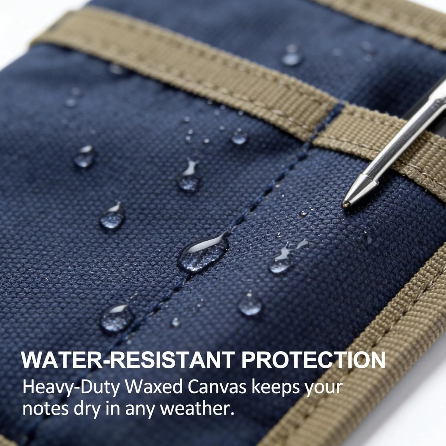 Pocket Notebook Cover for Field Notes, Waxed Canvas Journal Cover with Zipper