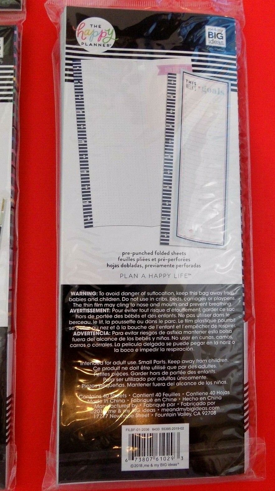 Lot Of 2~The Happy Planner~Weekly Stripe & This Week’s Goals~Filler Paper~New