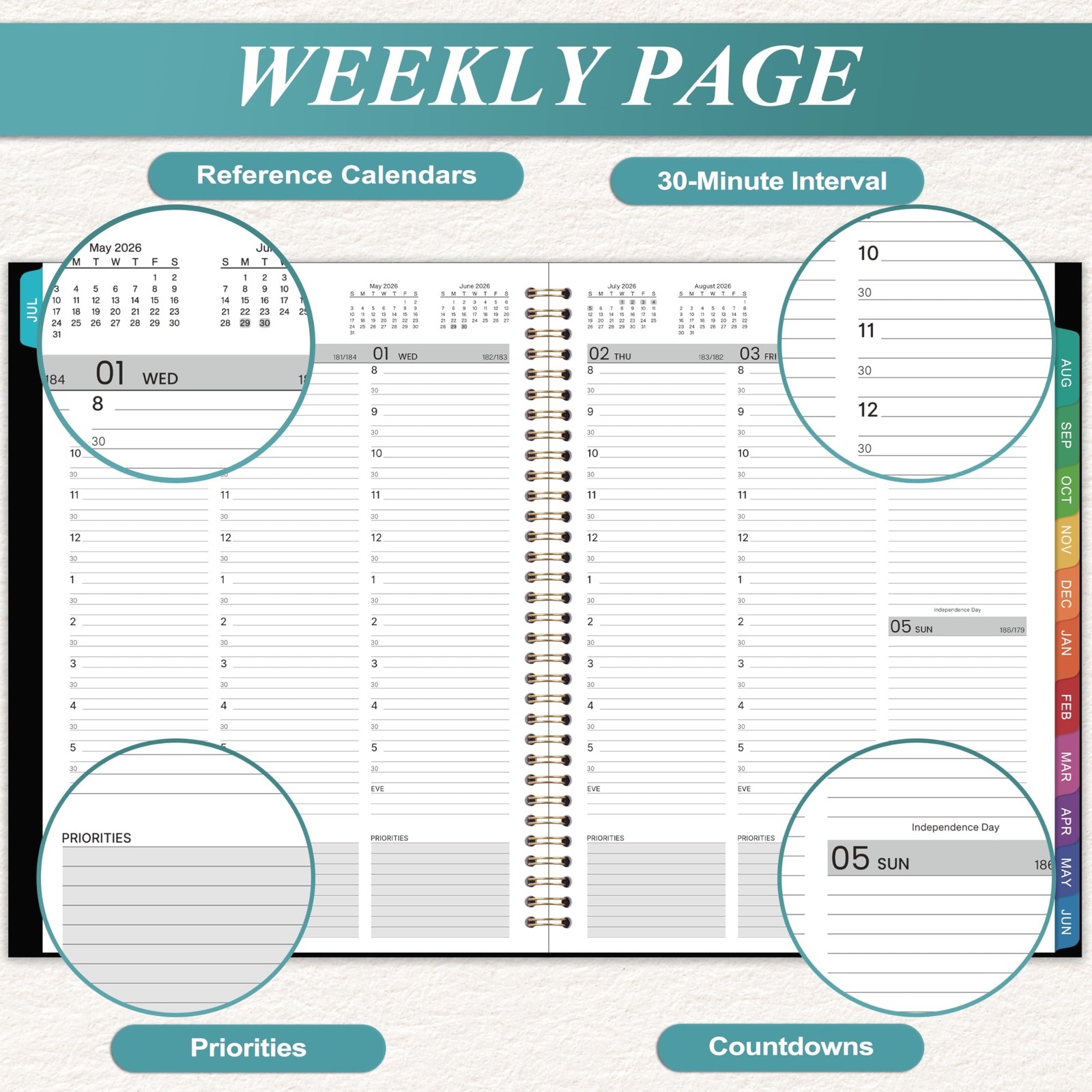 2026-2027 Appointment Book Weekly and Monthly Planner Daily Hourly Planner