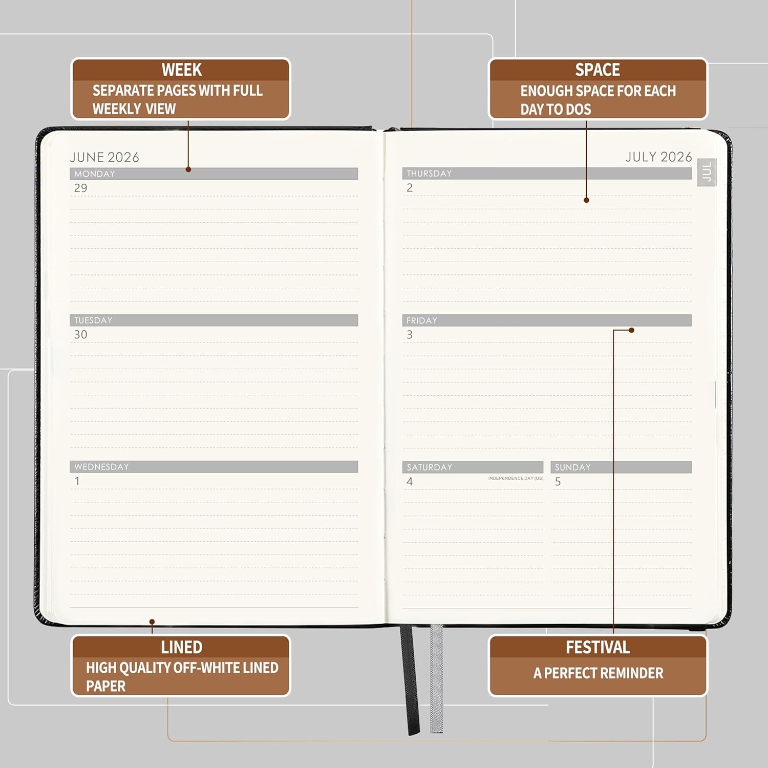 Functional 2026-2027 Planner – Faux Leather