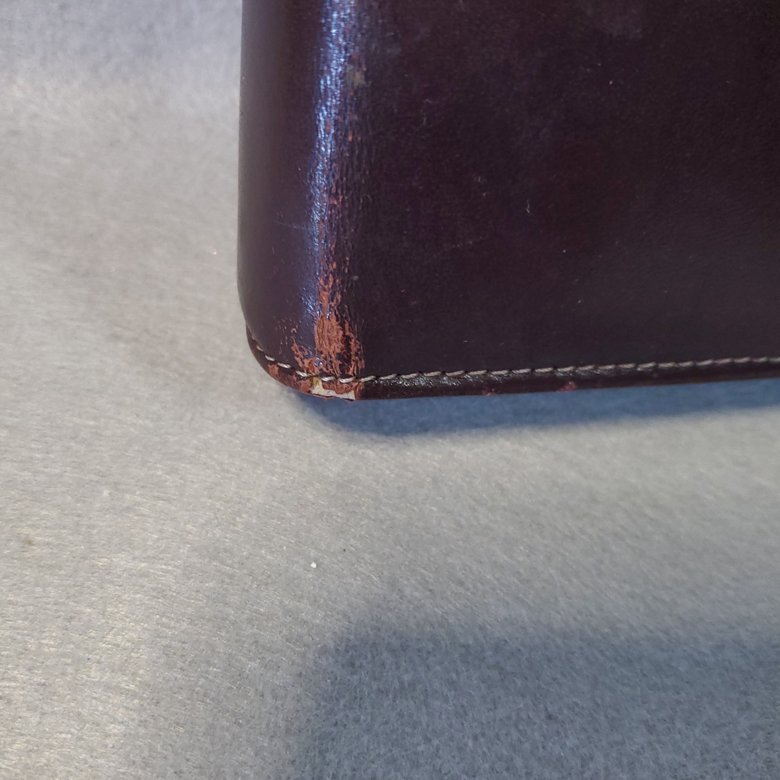 Franklin Full Grain Leather Day Timer Planner 7 Ring Red Brown Binder Vtg *READ*