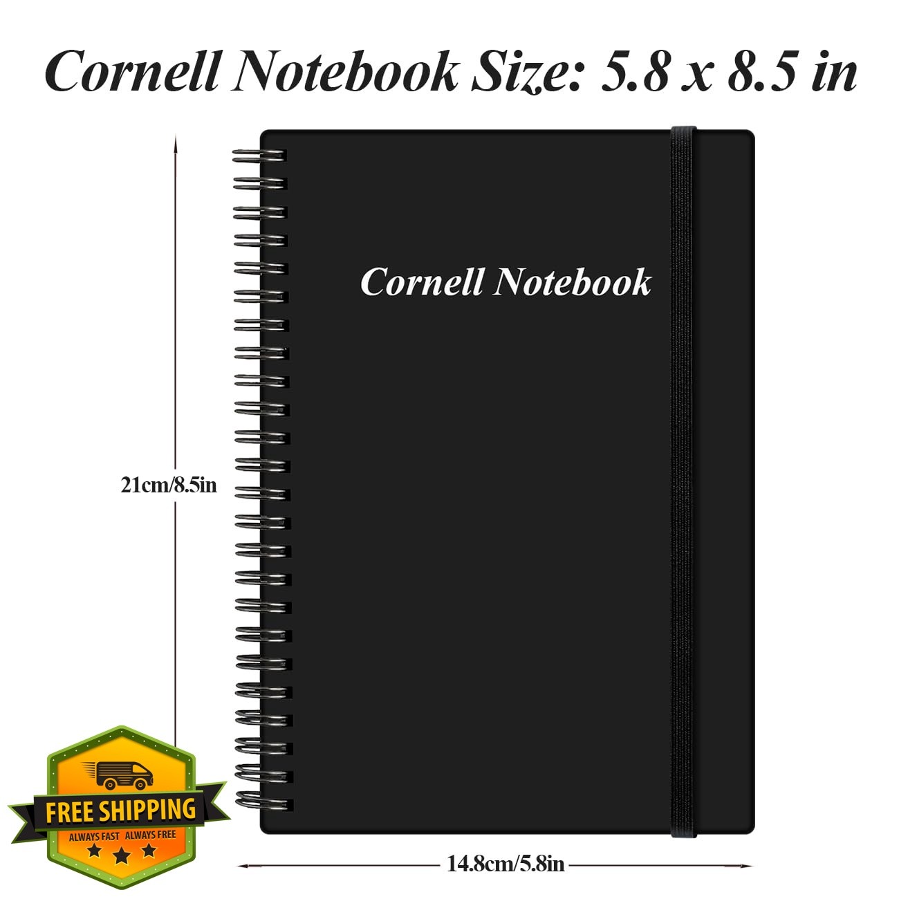 Yaridar Cornell Notebook Black 5.8×8.5in