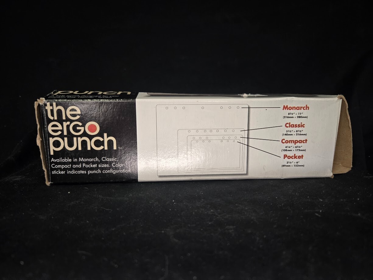 The Ergo Punch for Franklin Day Planner Pocket 6 Hole Punch 3 1/2″x 6″