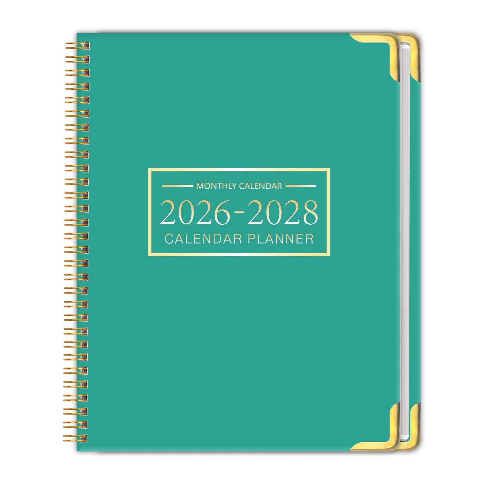 Monthly Planner 2026-2028, Hardcover 3 A4（Jan 2026 – Dec 2028）, Emerald Green