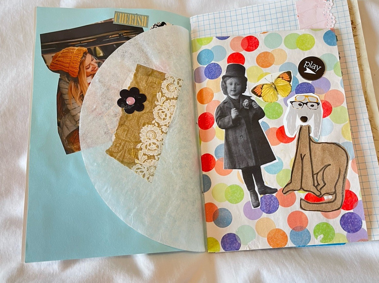 Junk Journal Cats & Dogs Theme, 6×9” Handmade, Paper Ephemera Tucks Embellished