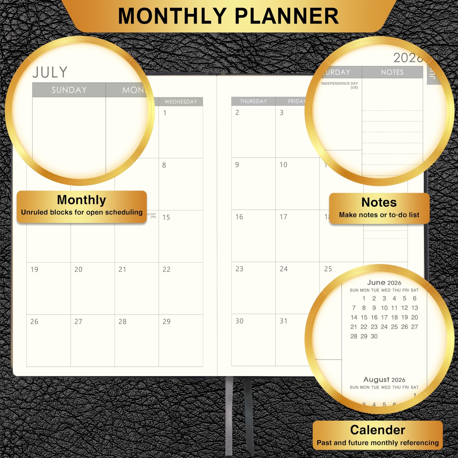 Planner 2026-2027 – 2026-2027 Weekly Monthly Calendar, July 2026 – June 2027,…