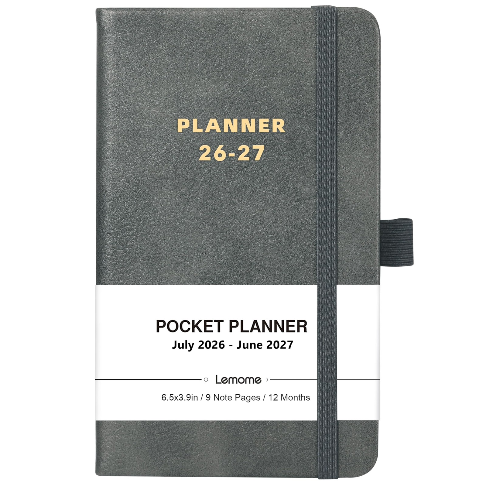 Pocket Calendar 2026-2027 – for 6.4 x 3.9 x 0.7 inches, Grey