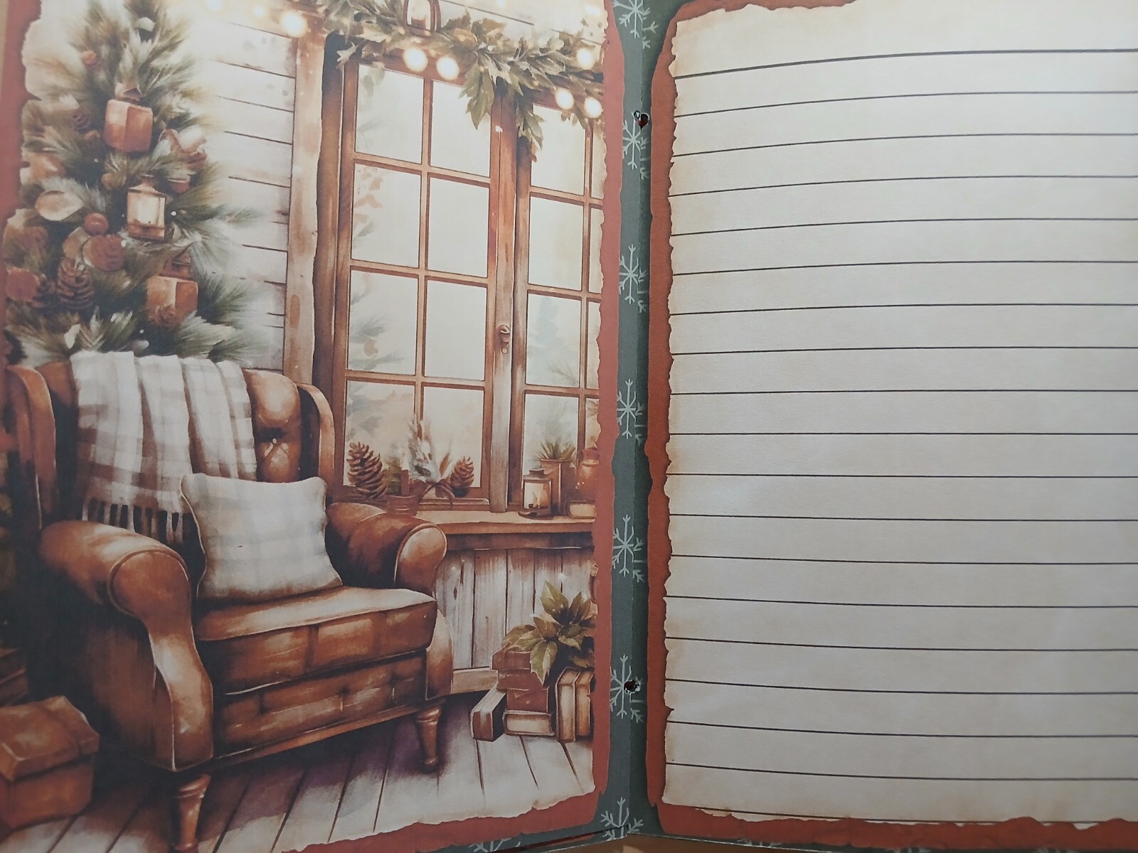Junk Journal Booklet “RUSTIC CHRISTMAS 2″ Lg 6″x9” 40pg Holiday Cozy Ephemera +