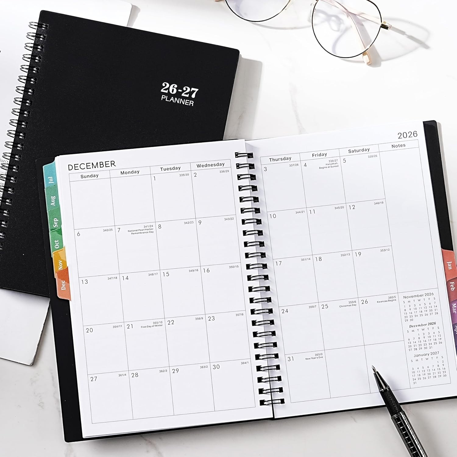 Durable 2026-2027 Planner: Weekly & Monthly Layout – 6.3×8.4, Twin-Wire Binding
