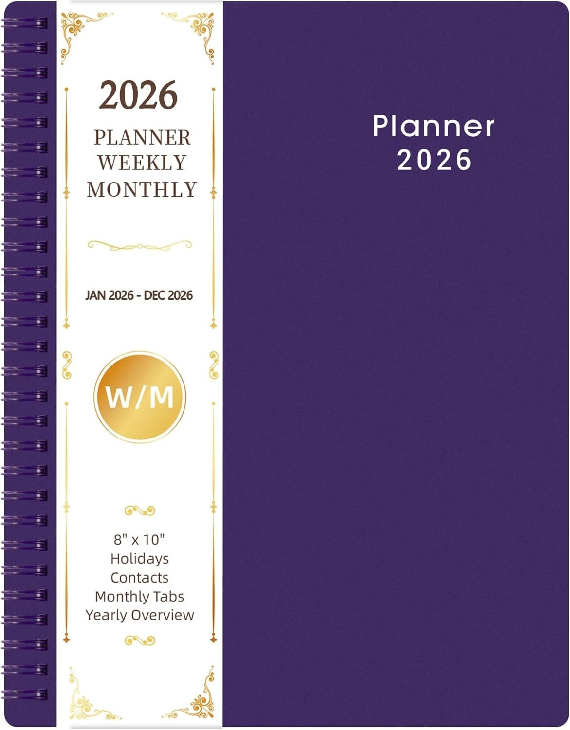 Stylish 2026 Planner: 8″ x 10″ Weekly & Monthly Planning with Waterproof Cover