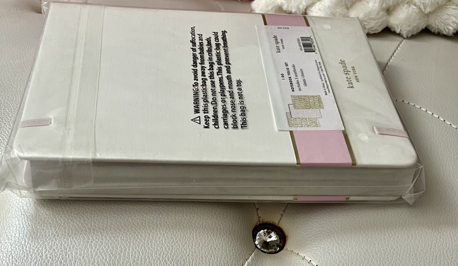 NEW Kate Spade Bridal “I Do” Pink White Gold Notebook Folio Set w/3 Notebooks