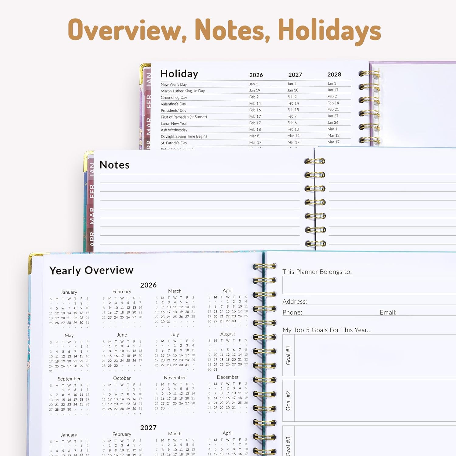 2026 Planner, Weekly and Monthly Calendar Planner for Women, Jan 2026 – Dec 2026