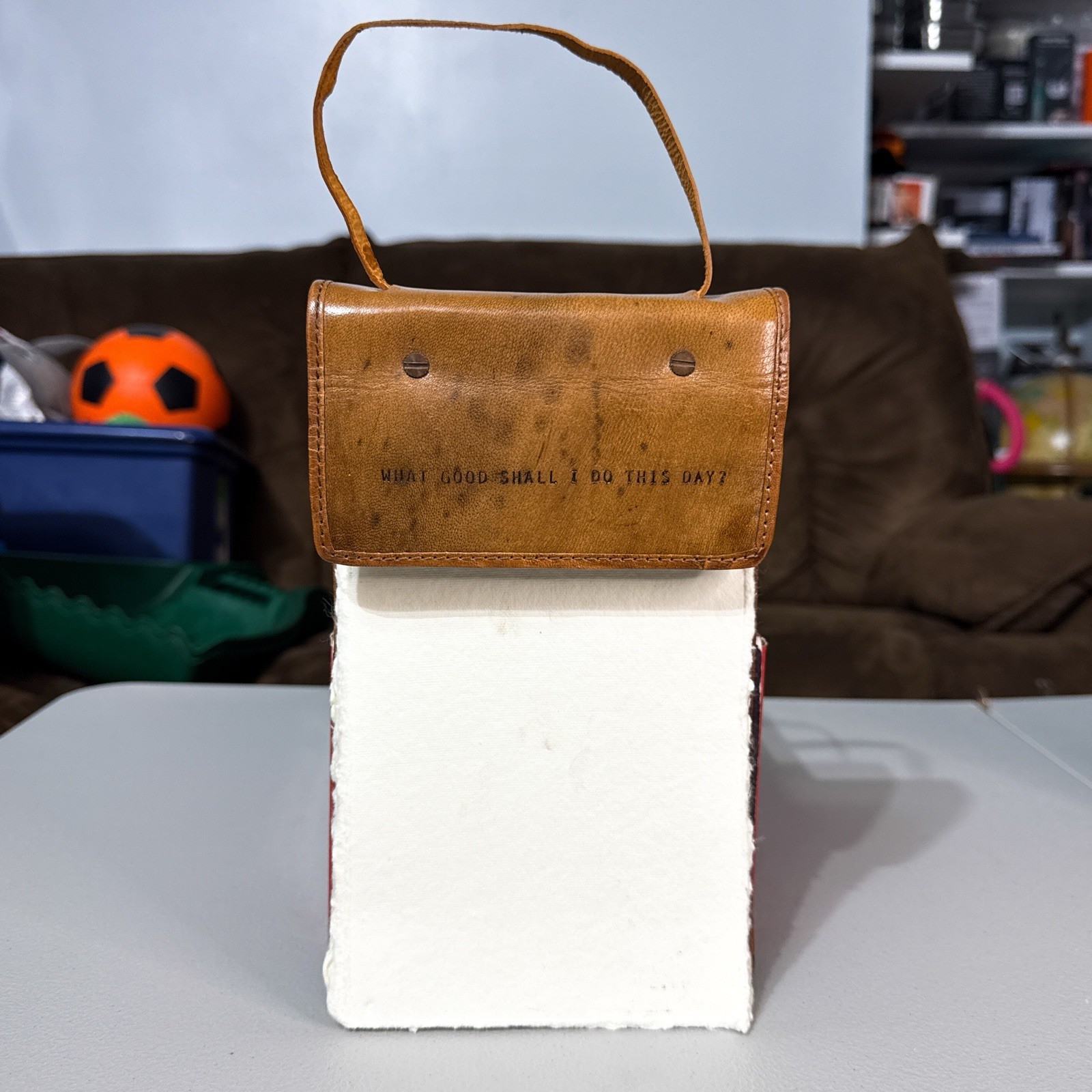 Sugarboo & Co. Leather Bound Journal What Good Shall I Do This Day? Notepad